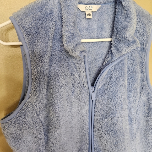 Croft & Barrow Light Blue Fleece Vest Womens Medium Sleeveless Fall Layering - Picture 5 of 8